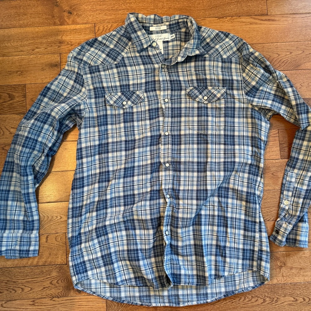 Logg Blue Plaid Men's Shirt